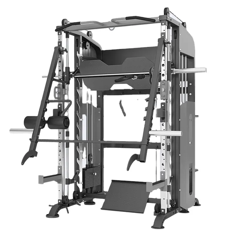 2021 Hotel Multi Smith Machine Power Rack Cable Crossover Squat Rack Multi-Function Trainer C90 Multi Smith With Weight Stack