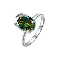 Bague en argent sterling S925 de 4,5 carats avec moissanite ovale en forme d'œuf de pigeon de la marque MUSHAN Jewelry Factory pour femmes, exsudant un sentiment de luxe
