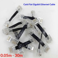Câble de raccordement Ethernet Gigabit CAT6 RJ45 plat, conducteurs en cuivre pur, gaine en PVC, courte longueur, pour utilisation domestique, commutateurs et routeurs
