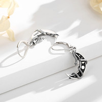 Boucles d'oreilles pendantes en forme de croissant de lune vintage en argent sterling 925 Merryshine pour femmes