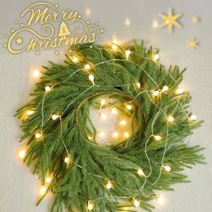 Fournitures de Noël Décorations de Noël Décorations en rotin imitation aiguilles de pin Ornements multifonctionnels - Product Image 1