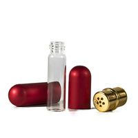 Flacon d'aromathérapie en aluminium de 5 ml pour cosmétiques, parfums et inhalations nasales, avec bande de coton, diffuseur d'huiles essentielles, pompe pulvérisatrice