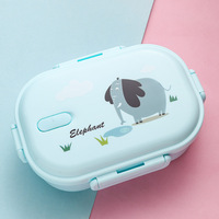 Boîte à lunch en acier inoxydable pour enfants, motif dessin animé, avec couvercle en plastique, compatible micro-ondes, 2 compartiments, sans BPA, design mignon, vente en gros