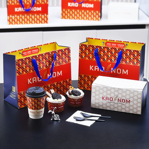 Bicchieri e Ciotole in Carta Kraft Monouso con Logo Personalizzato, Coperchio Riciclabile, 5oz-32oz, per Gelato e Yogurt Gelato da <span class=keywords><strong>Asporto</strong></span> - Product Image 2