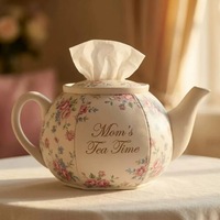 Boîte à mouchoirs décorative en forme de théière florale vintage, porte-mouchoirs pour l'heure du thé de maman, pour la cuisine et le salon