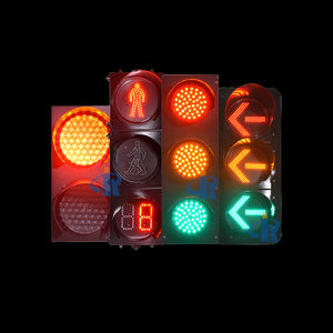 الشارع الأصفر مع الأخضر السهم على القيادة رخصة فلاش لافتة طريق ليلا الألمانية الأحمر اتجاهين إشارة المرور - Product Image 2