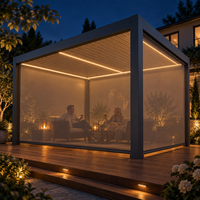 Pergola bioclimatique motorisée en aluminium avec capteur de pluie, bâtiments de jardin CE TUV NG-MP2026