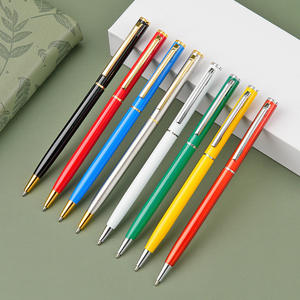 Bolígrafo Promocional Bonvada Gifts, Cuerpo Metálico Delgado, Personalizado con Logotipo Publicitario, Punta de 1.0 mm y Tinta Negra, Artículo Novedoso - Product Image 3