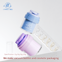 Frascos Portátiles con Bomba Airless de 15ml, 30ml, 50ml, Diseño Ecológico a Prueba de Fugas, Tapa de Rosca, Acrílico PP, Vacío por Presión, para Cosméticos y Viajes