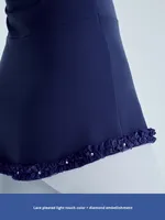 Robe de Patinage Professionnel La Cicogna pour Adultes, Nouvelle Tenue de Performance Toutes Saisons avec Protection des Hanches, Dentelle et Strass