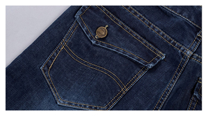 <span class=keywords><strong>Jeans</strong></span> de Mezclilla Rectos para <span class=keywords><strong>Hombre</strong></span>, Corte <span class=keywords><strong>Regular</strong></span>, Lavado Oscuro Tradicional, Cintura Media, Estilo Vintage, Casual para el Día a Día - Product Image 4