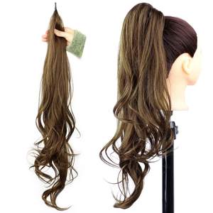 Clip lunga nell'estensione dei capelli sintetici coda di cavallo coda di cavallo arricciata coda di cavallo onda parrucchino coda di capelli piccolo Pony - Product Image 1