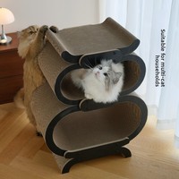 Grand grattoir pour chat pliable moderne multi-niveaux, résistant à l'usure, design vertical, avec aiguiseur de griffes intégré, pour usage intérieur