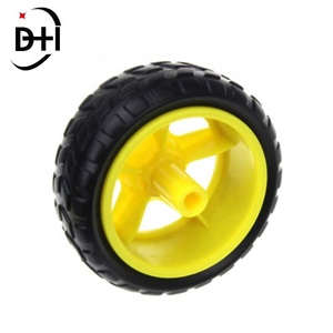 Roue de voiture robot intelligente 65 mm avec pneu ondulé et moteur à engrenages TT pour voiture jouet DIY - Product Image 3