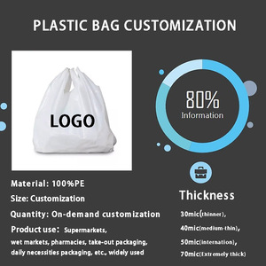 Sacs en plastique PE personnalisés imprimés à chaud, résistants à l'humidité, avec poignée longue pour supermarché, exposition et emballage alimentaire - Product Image 2