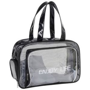 2024 Custom Logo Transparent Clear <b>Bath</b> Wash Fitness Travel <b>Portable</b> Makeup Bag Skincare Toiletry Bag Small Pvc Cosmetic Pouch - Product Image 1