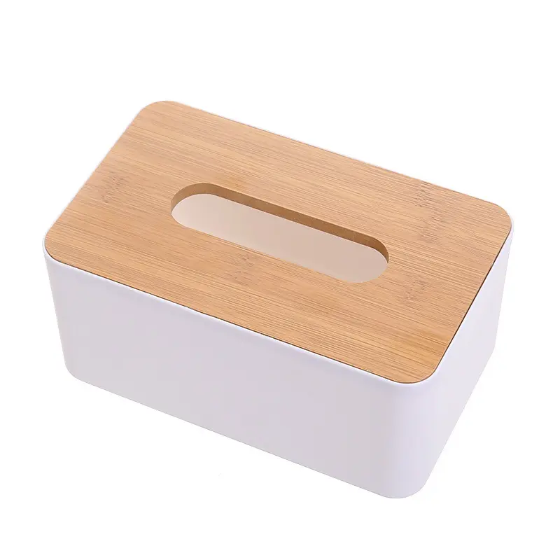 Japanese simple wooden cover desktop home tissue box High Quality Home remote control drawer desktop storage box