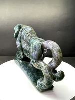 Statue de Tigre Sculptée en Agate Mousse, Artisanat en Cristal pour la Décoration Feng Shui et les Objets de Collection – Vente en Gros