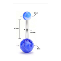 Bouton de nombril élégant en acier inoxydable plaqué argent, acrylique et marbre, unisexe, pour mariage, bijoux de corps, 6 options de couleurs