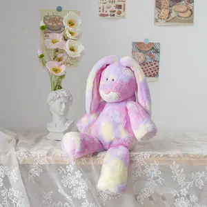 Wholesale Creative Plush Toy Rainbow Pink Colorful Tie-Dye Doll Cartoon Weighted Stuffed Animal Unicorn Children Plushie Toys