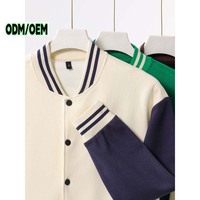 Sweat-shirt personnalisé avec logo, 380 g/m², poids lourd |   Veste à col baseball de style japonais |   Haut décontracté unisexe surdimensionné pour hommes et femmes