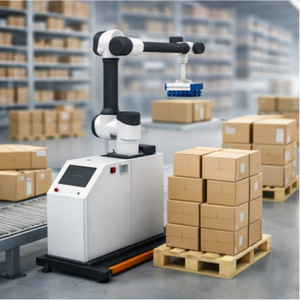 Machine de palettisation robotisée automatique PM-CP20 20 kg, Cobot palettiseur, machine d'empilage automatique de cartons pour l'industrie alimentaire - Product Image 1