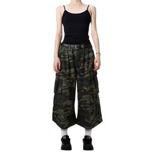 Jeans courts pour femmes Camouflage vert américain Vintage Y2K Streetwear droit Pantalon large taille haute Short en jean d'été pour femmes - Product Image 1