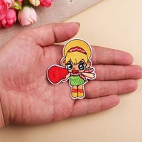 Patchs brodés mignons de filles de dessins animés, à repasser sur les vêtements, patchs décoratifs pour les vêtements des enfants, les vestes, les sacs