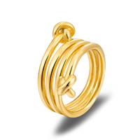 Bague ronde à double tête à trois couches en gros, bague cercle personnalisée, accessoires de bijoux pour femmes