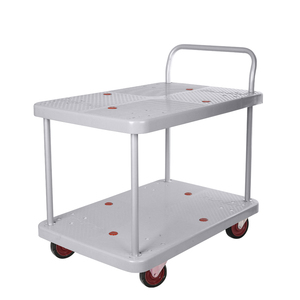 Uni-im lặng 300kg nhựa xe đẩy 2 lớp Kệ dịch vụ tiện ích tay giỏ hàng nền tảng tùy chỉnh OEM kho công cụ US300R-T2 - Product Image 3