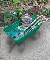Chariot de jardin Outil de jardin pour l'extérieur Brouette à cadre en acier renforcé en plastique robuste Capacité de 600 livres