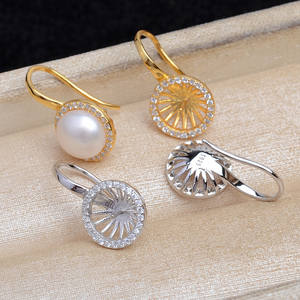 Aretes de Plata 925 con Forma de Girasol, Accesorios para Manualidades con Soporte Vacío para Tacones Altos, Gancho Semi-Terminado, Artículo de Artesanía Chapado 5865 - Product Image 5