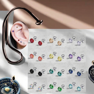 Xincocus orecchini caldi di colore misto orecchini orecchini a bottone elica Piercing alla moda Tragus cartilagine gioielli <span class=keywords><strong>per</strong></span> il corpo da donna - Product Image 5