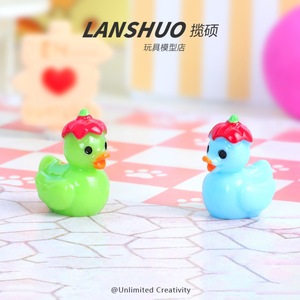 Lanshuo Mini Pumpkin Duck Figurine Plastic Resin Dollhouse Accessory For Kids Toy Model 2-4 Years Unisex - Product Image 4