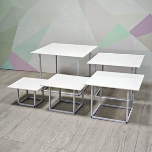Elevadores de metal Buffet Elevadores de metal <span class=keywords><strong>para</strong></span> alimentos con pizarras acrílicas - Product Image 6
