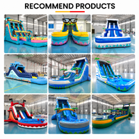 Toboggan aquatique gonflable en PVC commercial, jeux d'eau pour enfants en plein air, grand toboggan aquatique gonflable avec piscine