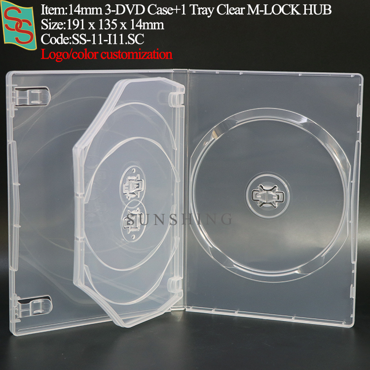 I11:14mm M-LOCK Estuche para 3 DVD Transparente