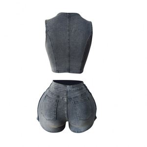 Nuovi Arrivi Estivi: Shorts Casual Senza Maniche <span class=keywords><strong>in</strong></span> Denim per Donna - Product Image 5