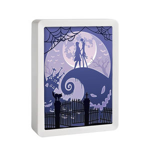 Lámpara de tallado de papel, marco de fotos pintado personalizado, cajas de sombra, luces de pesadilla antes de Navidad, directo de fábrica - Product Image 1