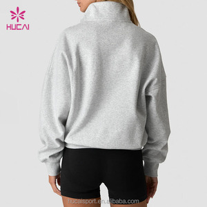 Custom Athletic Running Quarter <strong>Zip</strong> Hoodie Cotton Polyester Fleece Jumper <strong>Half</strong> <strong>Zip</strong> <strong>Sweatshirt</strong> <strong>Women</strong> Funnel Neck 1/4 <strong>Zip</strong> Pullover - Product Image 3