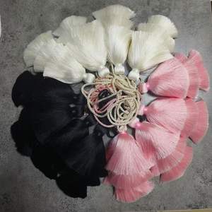 Sjzmm Super <span class=keywords><strong>épaisse</strong></span>ur 3 couches glands 15cm grands glands en soie Fringe100 % rayonne pour la décoration de fête pour la fabrication de bijoux - Product Image 4