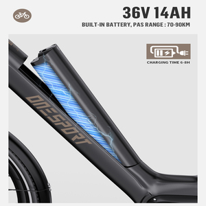 <span class=keywords><strong>Bicicleta</strong></span> Eléctrica ONESPORT OT07 con Stock en la UE, Motor Central Bafang, <span class=keywords><strong>Bicicleta</strong></span> Híbrida Eléctrica Ligera de 36V, Ebike Urbana - Product Image 3