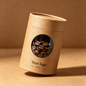 Emballage de café en tube cylindrique en carton biodégradable, fabrication sur mesure, tube en papier kraft écologique - Product Image 3