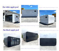 Structure en acier personnalisable, maison rectangulaire noire de 5 m, cabane de glamping pour entrepôt et bâtiment de bureaux