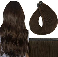 Extensions de cheveux humains vierges Remy non traités, tissage plat, volume et pointes pleines, prix de gros