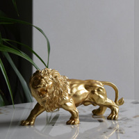 Sculptures de lions en résine de qualité, statues d'animaux moulées à la main pour hall d'hôtel, cadeaux d'entreprise personnalisés en gros, décoration d'effet OEM