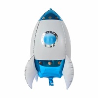 Balon Helium Tema Luar Angkasa Astronot 4D Aluminium Foil 24 Inci Baru untuk Dekorasi Pesta Grosir