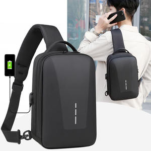 Bolso de pecho con cremallera multifuncional de negocios con carga USB impermeable elegante de EVA a la moda con logotipo personalizado-bandolera de hombro para - Product Image 1