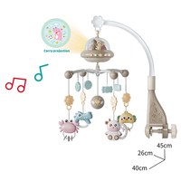 Mobile musical rotatif pour berceau de bébé, jouet à suspendre avec effet de projection lumineuse et fixation pour chambres de bébé