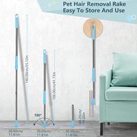 Ensemble de 3 outils réglables à long manche pour enlever les poils d'animaux, grattoir pour poils de chien, pour canapés, tapis, carpettes, tapis de sol